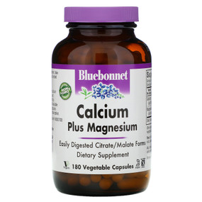 Buy Calcium Plus Magnesium 180 Veggie Caps Bluebonnet Nutrition Online, UK Delivery, Mineral Supplements