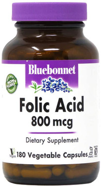 Buy Folic Acid 800 mcg 180 Vcaps Bluebonnet Nutrition Online, UK Delivery, Folic Acid Prenatal Vitamin Pregnancy