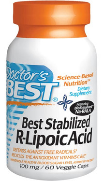 Stabilized R-Lipoic Acid 100 mg 60 Caps Doctor's Best, Antioxidants, UK Supplements 