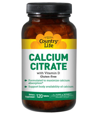 Buy Calcium Citrate With Vitamin D 120 Tabs Country Life Online, UK Delivery, Mineral Supplements