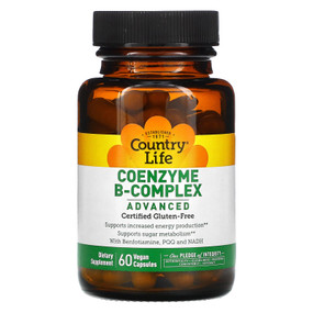 Buy Coenzyme B-Complex Advanced 60 Veggie Caps Country Life Online, UK Delivery, Vitamin Coenzymated B Complex