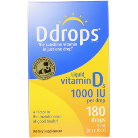Buy Liquid Vitamin D3 1000 IU 0.17 oz (5 ml) D Drops Online, UK Delivery