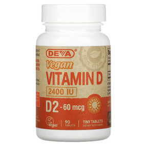 Buy Vitamin D D2 Vegan 2400 IU 90Tabs Deva Online, UK Delivery, Vitamin D 2 Ergocalciferol Vegan Vegetarian