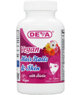 Buy Hair Nails & Skin 90 Tabs Deva Online, UK Delivery, Vegan Vegetarian Gluten Free