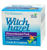Buy T.N. Dickinson's Witch Hazel Hemorrhoidal Pads with Aloe 100 Pads Dickinson Brands Online, UK Delivery, Hemorrhoids Treatment Removal Remedy Relief