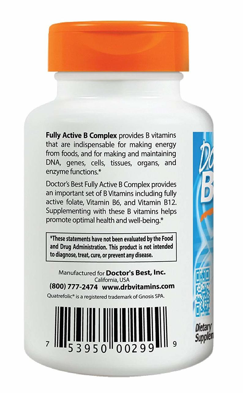 Buy Best Fully Active B Complex, 30 Caps, Doctor's Best Online, UK Delivery