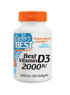 Buy Best Vitamin D3 2000 IU 180 sGels Doctor's Best Online, UK Delivery,