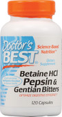 Buy Betaine HCL Pepsin & Gentian Bitters 120 Caps Doctor's Best Online, UK Delivery, Enzymes