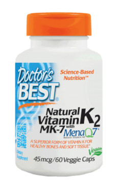 Buy Natural Vitamin K2 45 mcg 60 Veggie Caps Doctor's Best Online, UK Delivery, Bone Osteo Support Formulas