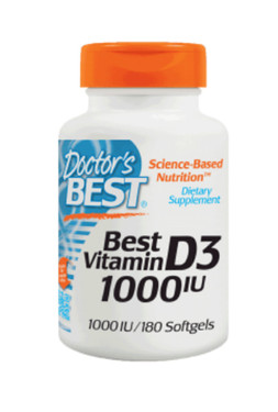 Buy Best Vitamin D3 1000 IU 180 sGels Doctor's Best Online, UK Delivery,