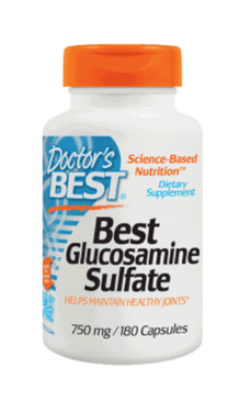 Buy Best Glucosamine Sulfate 750 mg 180 Caps Doctor's Best Online, UK Delivery, Bone Support Joints