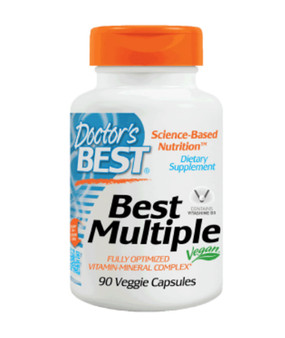 Buy Best Multiple Fully Optimized Vitamin-Mineral Complex 90 Veggie Caps Doctor's Best Online, UK Delivery, Vegan Vegetarian