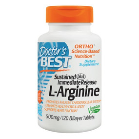 Buy L-Arginine 500 mg 120 Bilayer Tabs Doctor's Best Online, UK Delivery, Amino Acid