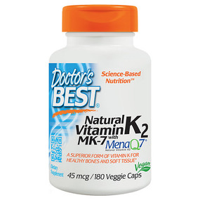 Buy Natural Vitamin K2 Mena Q7 45 mcg 180 Veggie Caps Doctor's Best Online, UK Delivery, Bone Osteo Support Formulas