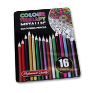 Colour Therapy Metallic Colouring Pencils 16 Pack in Presentation Tin