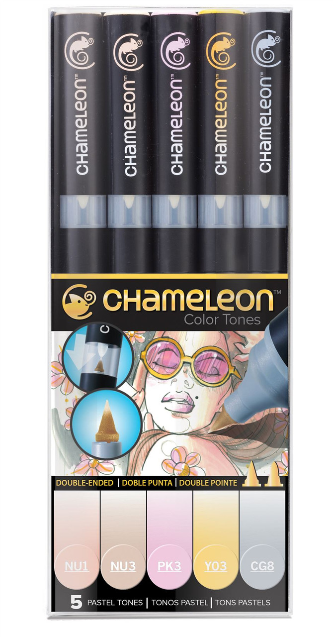 Chameleon Color Tops 5 Pen Set Alcohol Blending Gradient Pastel Tones