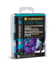 Chameleon Color Tops 5 Pen Set Alcohol Blending Gradient - Cool Colour Tones