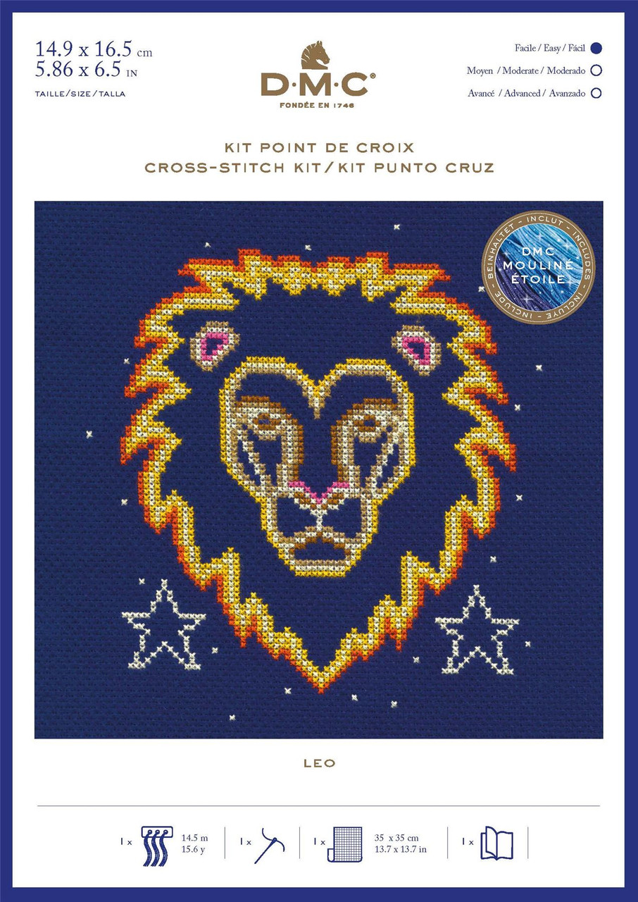 DMC Signs of the Zodiac Counted Cross Stitch Kit Leo Crafty Critters