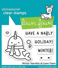 Lawn Fawn Winter Narwhal 2X3 Clear Stamp