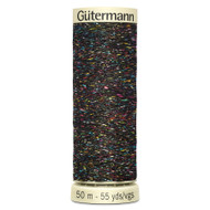 Gutermann Metallic Effect Sewing Thread for Hand and Machine 50m - Black Multi 71