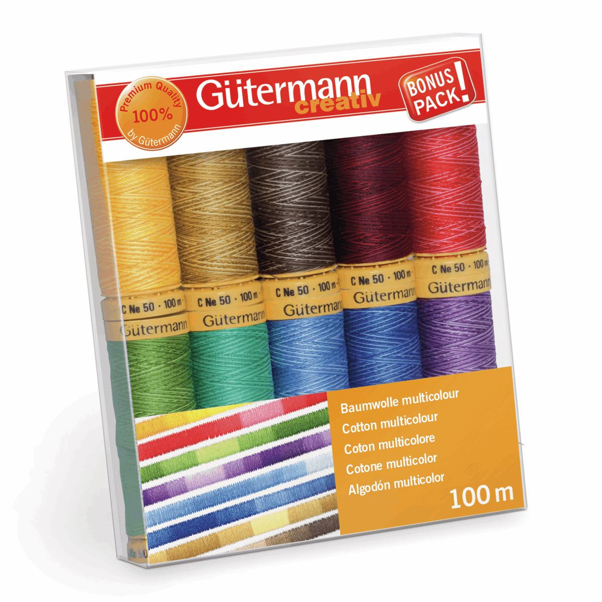 Gutermann 100 Natural Cotton Thread Set 100m Hand and Machine 10