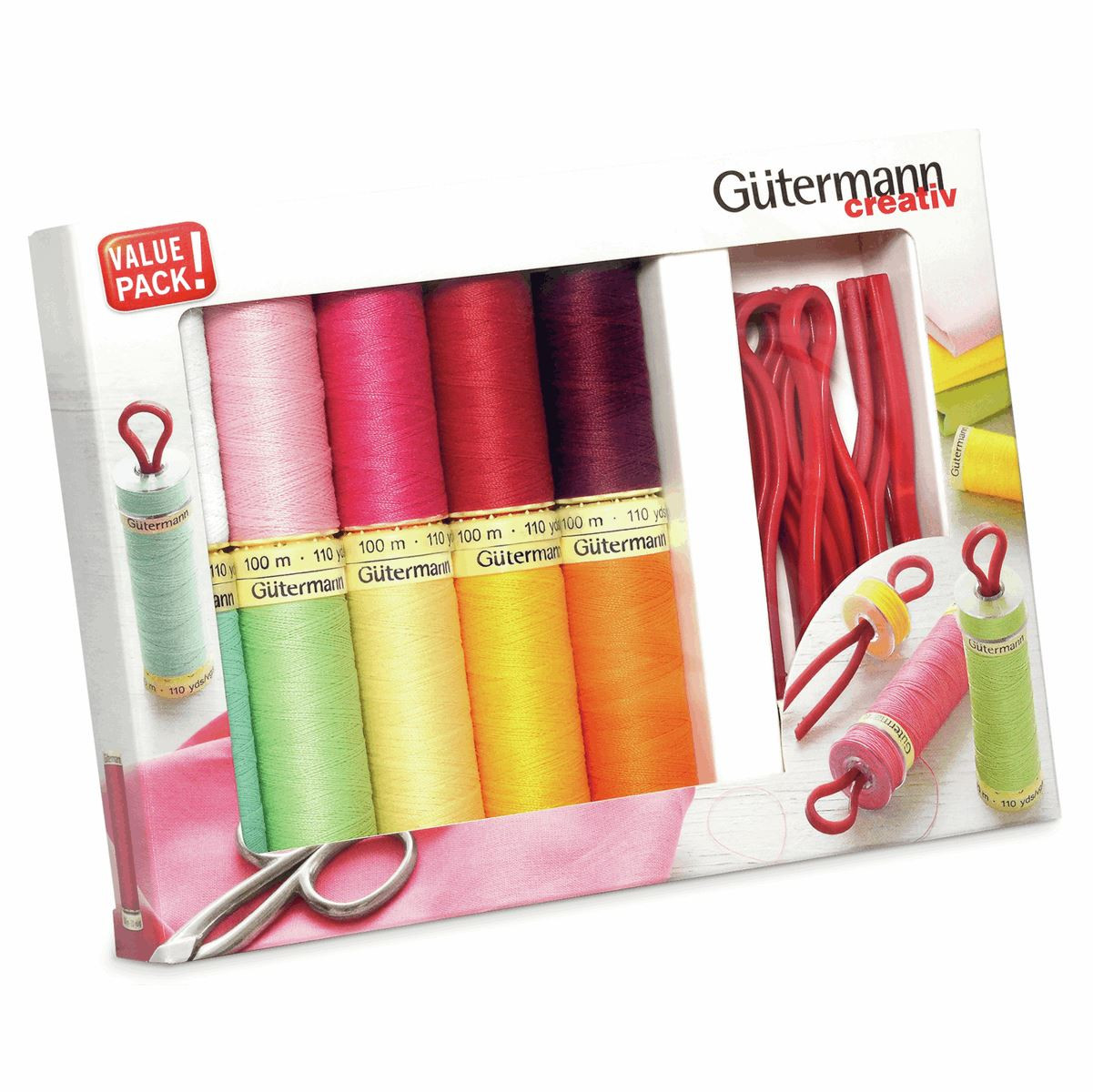 Gutermann SewAll Set Plus Prym Bobbin Clips 100 Polyester Thread 100m 10 Reels Crafty Critters