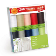Gutermann 10 Thread Set: Sew-All Extra Fine - Assorted Colours