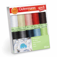 Gutermann 10 Thread Set: Top Stitch - Assorted Colours