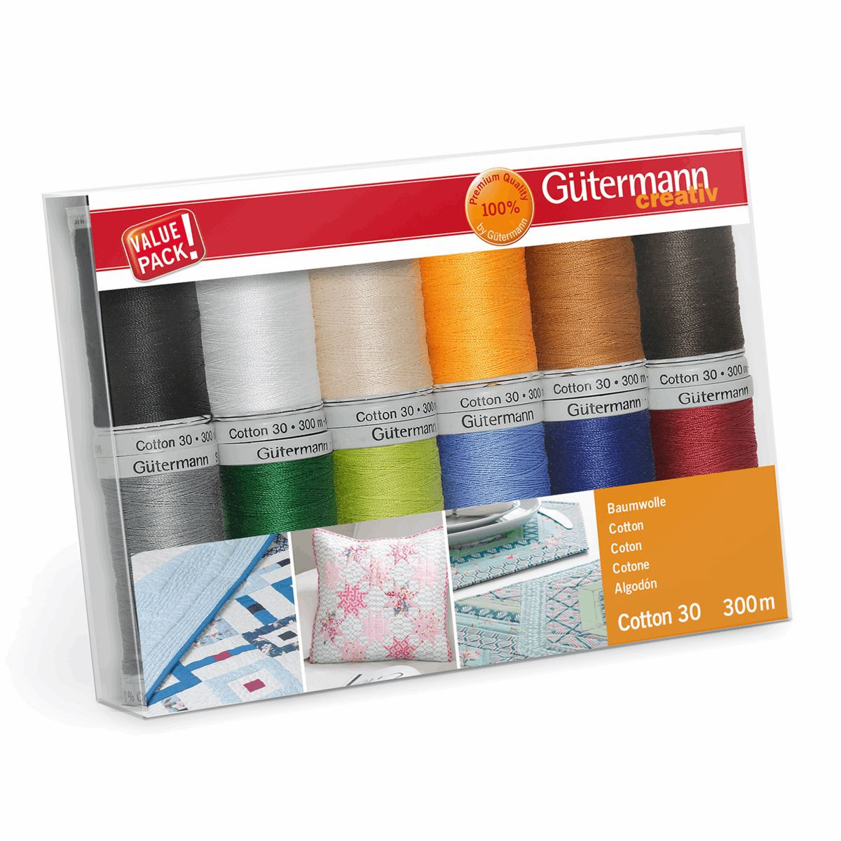 Gutermann 12 Thread Set 100 Cotton No. 30 Col 1 Crafty Critters