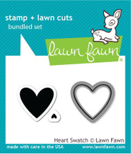 Lawn Fawn Heart Swatch 2X3 Clear Stamp&Lawn Cuts Set