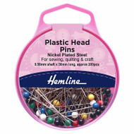 Hemline Plastic Head Pins Approx. 200 peices - 38mm x 0.58mm