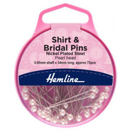 Hemline Shirt & Bridal Pins Nickel Plated Steel 0.65mm x 34mm, approx 75 pcs