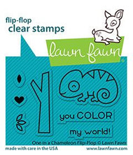 Lawn Fawn One In A Chameleon Flip-Flop 2X3 Clear Stamp Set