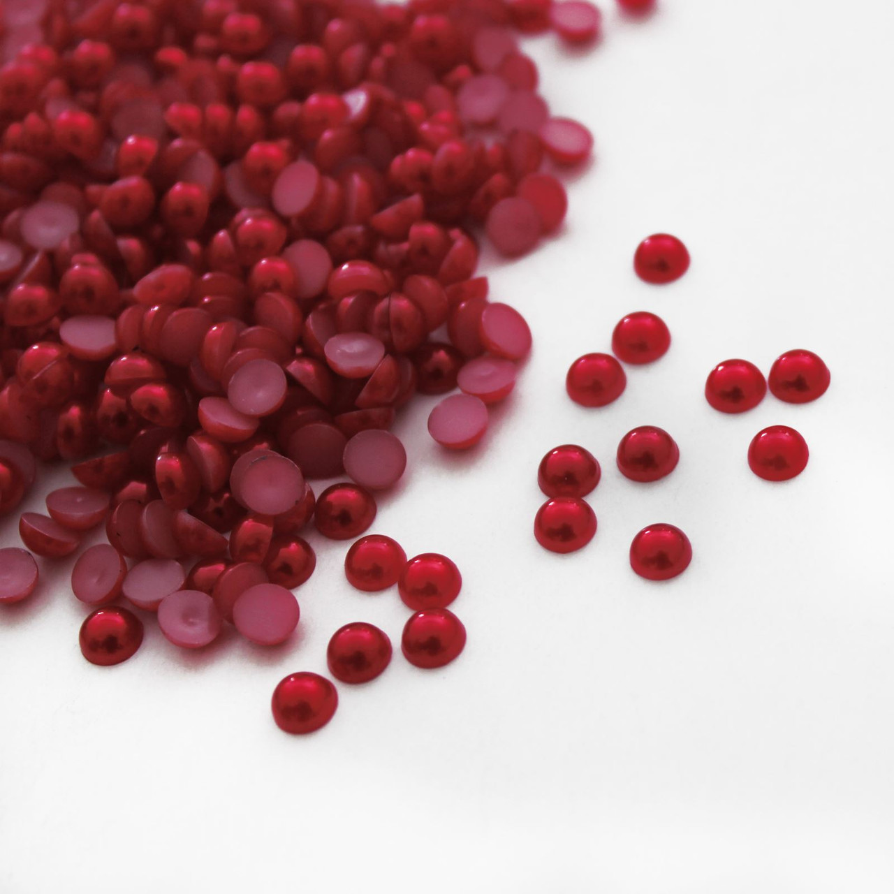 Flat back Pearls Red Crafty Critters