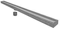 2 7/8" Wide, Stainless Steel Linear Shower Drain with Tile Insert and Flanged Bottom Outlet