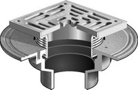 8" x 8" Floor Drain with Heavy Duty Square Stainless Steel Adjustable Strainer