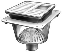 8" x 8" x 6" Deep Floor Sink with Flange