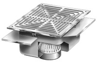 12" x 12" x 6" Deep Stainless Steel Floor Sink with Flange