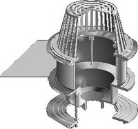 R1200-BUV Series - Large Sump Roof Drains with 2" Through 4" Fixed Extension, Sump Receiver and Deck Clamp