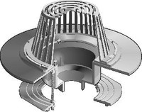 R1200-Z Series - Large Sump Dexotex Roof Drains with Wide Deck Flange for Liquid Membrane Roof