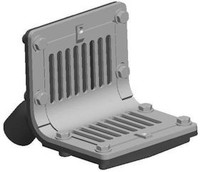 R1330 Series - Scupper Drains with Flat Grate and 45 Degree No Hub Outlet - Outlet Size 2",3",4"