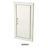 Cosmopolitan - Stainless Steel Fire Extinguisher Cabinet - 3" Rolled - Solid with Pull Handle - JL Industries
