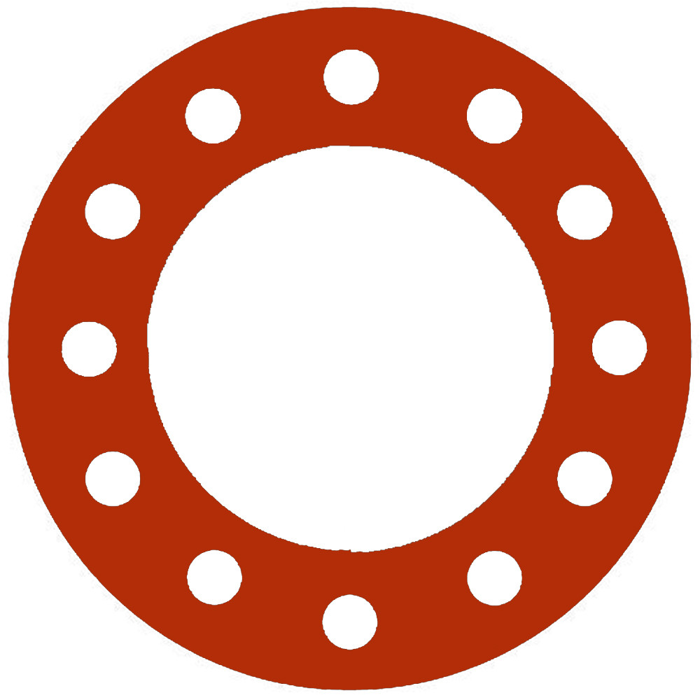 7237 Style Red Rubber Full Face Gasket For Pipe Size 10 10 Inches 25 4cm Thickness 1 8 0 125 Inches 0 3175cm Pressure 150 Psi Part Number Cff7237 1000 125 150