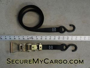 1"x20' Ratchet Strap with S-hooks
2500 lb Break Strength
Made in USA