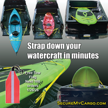 kayak paddleboard truck bed strap kit - SecureMyCargo