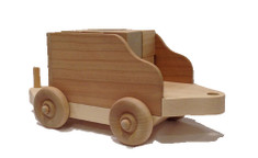 The tender comes loaded with twelve 1" blocks that children like to stack, load and unload. But after it arrives, you'll find that children load it with all sorts of items, from bears to art supplies to rocks to dinosaurs. The tender is 10" long x 4" wide.