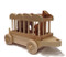 The maple and cherry circus car carries an elephant and giraffe made of cherry and walnut and is a young child's delight. This is a best seller with grandparents, who remember their own fascination with circus trains. The circus car is 12" long x 4" wide. The elephant is 4" wide and 3" high. The giraffe is 2" wide and 5" high. 