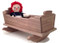Large enough to hold a favorite baby doll, stuffed animal, or a family of little ones, this detailed and durable cradle from yesterday will be enjoyed today and then saved for tomorrow. Crafted out of solid walnut, the doll cradle is 21" long x 14" wide x 11" high. Pictured with a Raggedy Ann doll for display purpose only.