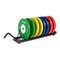 CAP Commercial Bumper Plate Rack featuring colored weight plates