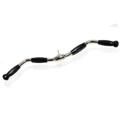 CAP Barbell 28" Curl Bar with Rubber Handgrips and Revolving Hanger